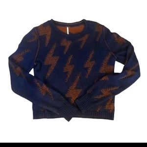 Free people Rare lightning bolt sweater size S
